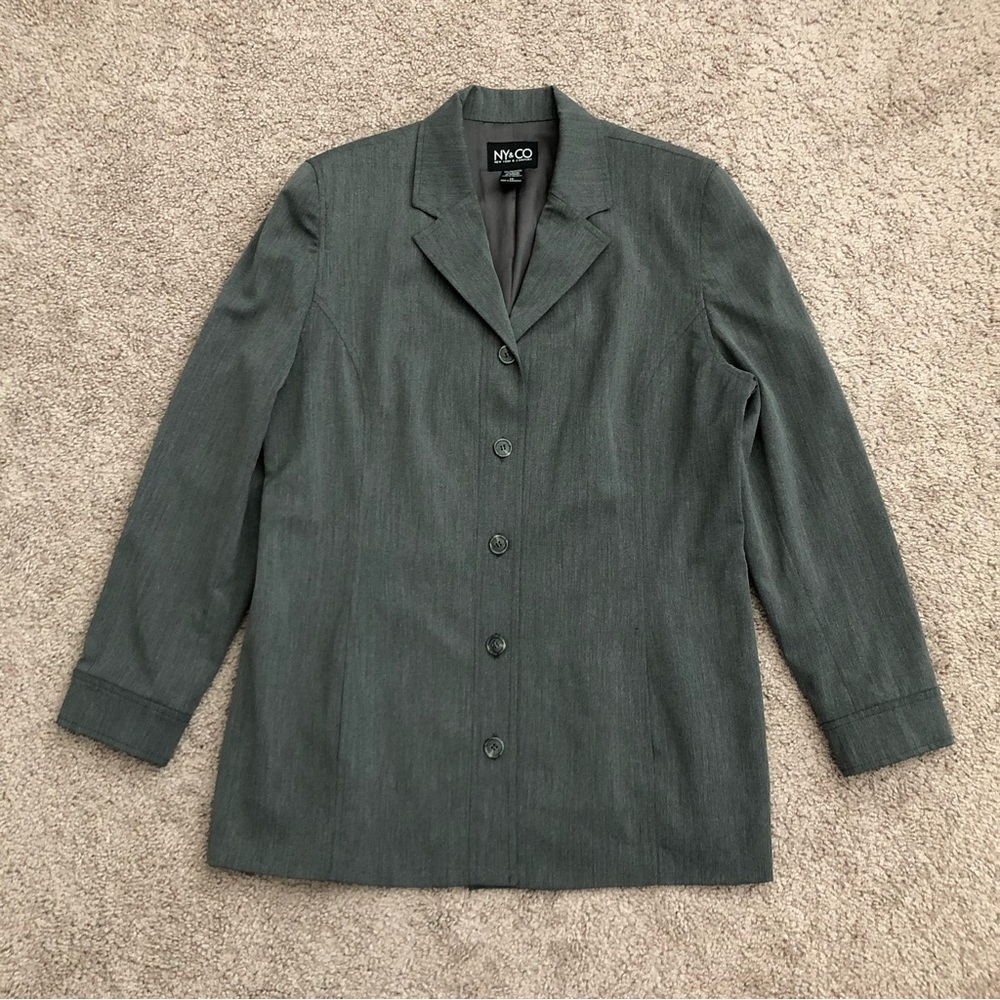 New York & Company Charcoal Grey Blazer Shacket